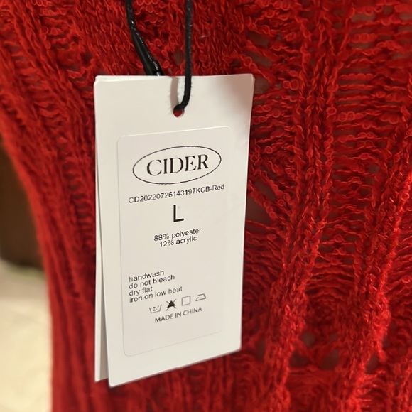 CIDER Solid Hollow Out Knitted High Waist Skirt (or strapless dress) NWT Size L - Picture 11 of 15